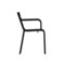 Emma and Oliver Rennes Powder Coated Steel Stacking Dining Chair with Arms and 2 Slat Back for Indoor-Outdoor Use